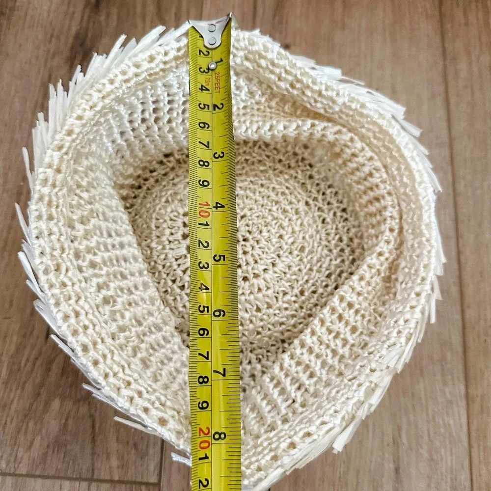 VTG 50's‎ Women's White Cream Straw Woven Hat Summer Wedding